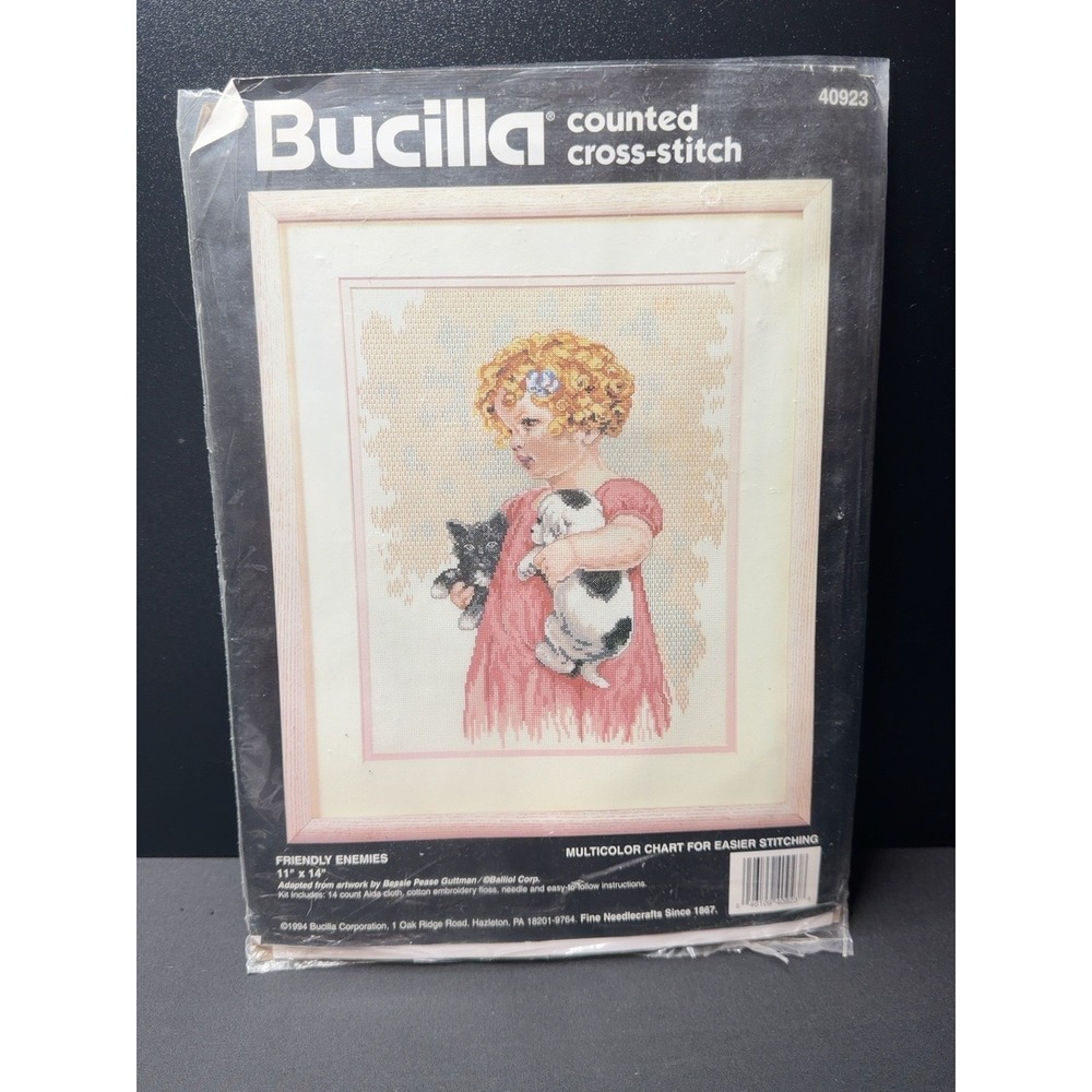 Bucilla Friendly Enemies Cross Stitch Kit 40923 Bessie Pease Gutmann Open